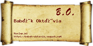 Babák Oktávia névjegykártya